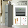 SoBuy FSR94-HG Armoire à Chaussures, Meuble à Chaussures d'Entree, Meuble de Rangement, Placard Chaussures, Commode à 3 Abattants pour Entrée, Couloir et Chambre, L53xP24xH117 cm, Gris
