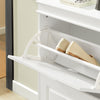 SoBuy FSR94-W Meuble Chaussure Rangement Chaussure avec 3 Abattants, Armoire à Chaussures Entrée, Meuble à Chaussures, Range Chaussures 12 Paires, pour Couloir, Entrée, 53x24x117 cm, Blanc