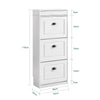 SoBuy FSR94-WG Meuble Chaussure Rangement Chaussure 3 Abattants, Armoire à Chaussures Entrée, Meuble à Chaussures Range Chaussures 12 Paires pour Couloir Entrée 53x24x118cm Effet Bois Vieilli Blanc