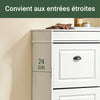 SoBuy FSR94-WG Meuble Chaussure Rangement Chaussure 3 Abattants, Armoire à Chaussures Entrée, Meuble à Chaussures Range Chaussures 12 Paires pour Couloir Entrée 53x24x118cm Effet Bois Vieilli Blanc
