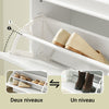 SoBuy FSR94-W Meuble Chaussure Rangement Chaussure avec 3 Abattants, Armoire à Chaussures Entrée, Meuble à Chaussures, Range Chaussures 12 Paires, pour Couloir, Entrée, 53x24x117 cm, Blanc