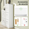 SoBuy FSR94-W Meuble Chaussure Rangement Chaussure avec 3 Abattants, Armoire à Chaussures Entrée, Meuble à Chaussures, Range Chaussures 12 Paires, pour Couloir, Entrée, 53x24x117 cm, Blanc