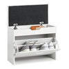 SoBuy FSR95-W Meuble Chaussure Banc à Chaussures Rembourré avec Abattant – Rangement Chaussures Gain de Place, Assise Rabattable Confortable – pour Entrée, Salon, Chambre – 150kg, Blanc, 60x30x50cm