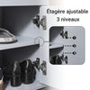 SoBuy FSR96-DG Meuble Chaussure Banc à Chaussures avec Coussin Rembourré, 2 Portes, 3 Étagères Réglables – Rangement Chaussures Moderne pour Meuble d’Entrée – 150kg – Gris 100x34x47cm