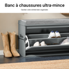 SoBuy FSR98-L-HG Banc Chaussures Entrée Meuble Chaussure avec Assise Coussin Rembourré et Abattant - Meuble de Rangement Chaussures, L80 x P26 x H45 cm - Capacité de Charge 155 kg, Gris