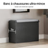 SoBuy FSR98-SCH Banc à Chaussures Meuble à Chaussures avec Assise Coussin Rembourré et Abattant