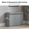 SoBuy FSR98-HG Banc à Chaussures Meuble à Chaussures avec Assise Coussin Rembourré et Abattant
