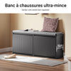 SoBuy FSR98-XL-SCH Banc Chaussures Entrée Meuble Chaussure avec Assise Coussin Rembourré et 2 Abattants - Meuble de Rangement Chaussures, L100 x P26 x H46 cm - Capacité de Charge 158 kg, Noir