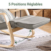 SoBuy FST16-DG Fauteuil a Bascule, Relax Rocking Chair, Chaise a Bascule avec Repose-Pieds et Appui-tête réglables, Gris