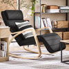 SoBuy FST16-SCH Rocking Chair, Fauteuil à bascule avec repose-pieds réglable design