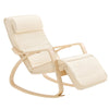 SoBuy FST16-W Fauteuil a Bascule, Relax Rocking Chair, Chaise a Bascule avec Repose-Pieds et Appui-tête réglables, Beige