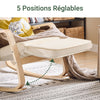 SoBuy FST16-W Fauteuil a Bascule, Relax Rocking Chair, Chaise a Bascule avec Repose-Pieds et Appui-tête réglables, Beige