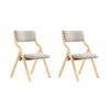 SoBuy FST40-HGx2 Chaises Pliantes Tapissées Lot de 2, Chaise de Réunion en Bois avec Assise Rembourrée, Chaise Bureau Chaise Pliable Portable pour Cuisine, Bureau, Salon, Économie d'Espace Gris Clair
