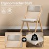 SoBuy FST40-HG Chaises Pliantes Tapissées Confortables, Chaise de Réunion en Bois avec Assise Rembourrée, Chaise Pliable Portable pour Cuisine, Bureau, Salon, Léger, Économie d'Espace, Gris Clair