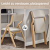 SoBuy FST40-HG Chaises Pliantes Tapissées Confortables, Chaise de Réunion en Bois avec Assise Rembourrée, Chaise Pliable Portable pour Cuisine, Bureau, Salon, Léger, Économie d'Espace, Gris Clair