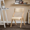 SoBuy FST40-W Chaises Pliantes Tapissées Confortables, Chaise de Réunion en Bois avec Assise Rembourrée, Chaise Pliable Portable pour Cuisine, Bureau, Salon, Léger, Économie d'Espace, Blanc