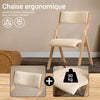 SoBuy FST40-W Chaises Pliantes Tapissées Confortables, Chaise de Réunion en Bois avec Assise Rembourrée, Chaise Pliable Portable pour Cuisine, Bureau, Salon, Léger, Économie d'Espace, Blanc