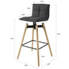 SoBuy FST45-DG Tabouret de bar cuisine rotatif à 360° avec dossier et repose-pieds