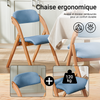 SoBuy FST92-BL Chaise Pliante Bois Rembourrée Ergonomique - Chaise de Cuisine et de Bureau Compacte pour Salle à Manger ou Salon, pour Petits Espaces, Bleu