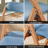 SoBuy FST92-BL Chaise Pliante Bois Rembourrée Ergonomique - Chaise de Cuisine et de Bureau Compacte pour Salle à Manger ou Salon, pour Petits Espaces, Bleu