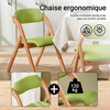 SoBuy FST92-GR Chaise Pliante Bois Rembourrée Ergonomique - Chaise de Cuisine et de Bureau Compacte pour Salle à Manger ou Salon, pour Petits Espaces, Vert