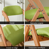 SoBuy FST92-GR Chaise Pliante Bois Rembourrée Ergonomique - Chaise de Cuisine et de Bureau Compacte pour Salle à Manger ou Salon, pour Petits Espaces, Vert