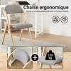 SoBuy FST92-N Chaise Pliante Bois Rembourrée Ergonomique - Chaise de Cuisine et de Bureau Compacte pour Salle à Manger ou Salon, pour Petits Espaces, Gris Clair