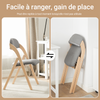 SoBuy FST92-Nx2 Chaise Salle à Manger Lot de 2 Chaise Pliante Bois Rembourrée Ergonomique - Chaise de Cuisine et de Bureau Compacte pour Salle à Manger ou Salon, pour Petits Espaces Gris Clair