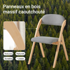 SoBuy FST92-N Chaise Pliante Bois Rembourrée Ergonomique - Chaise de Cuisine et de Bureau Compacte pour Salle à Manger ou Salon, pour Petits Espaces, Gris Clair