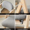 SoBuy FST92-N Chaise Pliante Bois Rembourrée Ergonomique - Chaise de Cuisine et de Bureau Compacte pour Salle à Manger ou Salon, pour Petits Espaces, Gris Clair
