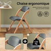 SoBuy FST92-SGx2 Chaise Salle à Manger Lot de 2 Chaise Pliante Bois Rembourrée Ergonomique - Chaise de Cuisine et de Bureau Compacte pour Salle à Manger ou Salon, pour Petits Espaces Gris Foncé