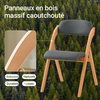 SoBuy FST92-SG Chaise Pliante Bois Rembourrée Ergonomique - Chaise de Cuisine et de Bureau Compacte pour Salle à Manger ou Salon, pour Petits Espaces, Gris Foncé