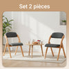 SoBuy FST92-SGx2 Chaise Salle à Manger Lot de 2 Chaise Pliante Bois Rembourrée Ergonomique - Chaise de Cuisine et de Bureau Compacte pour Salle à Manger ou Salon, pour Petits Espaces Gris Foncé