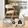 SoBuy FST92-Wx2 Chaise Salle à Manger Lot de 2 Pliante Bois Rembourrée Ergonomique - Chaise de Cuisine et de Bureau Compacte pour Salle à Manger ou Salon, pour Petits Espaces Blanc