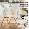 SoBuy FST92-Wx2 Chaise Salle à Manger Lot de 2 Pliante Bois Rembourrée Ergonomique - Chaise de Cuisine et de Bureau Compacte pour Salle à Manger ou Salon, pour Petits Espaces Blanc