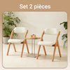 SoBuy FST92-Wx2 Chaise Salle à Manger Lot de 2 Pliante Bois Rembourrée Ergonomique - Chaise de Cuisine et de Bureau Compacte pour Salle à Manger ou Salon, pour Petits Espaces Blanc