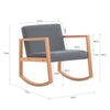 SoBuy FST93-HG Fauteuil à Bascule en Bois de Hêtre, Fauteuil Allaitement, Chaise Berçante avec Accoudoirs, Rocking Chair