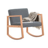 SoBuy FST93-HG Fauteuil à Bascule en Bois de Hêtre, Fauteuil Allaitement, Chaise Berçante avec Accoudoirs, Rocking Chair
