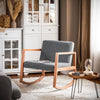 SoBuy FST93-HG Fauteuil à Bascule en Bois de Hêtre, Fauteuil Allaitement, Chaise Berçante avec Accoudoirs, Rocking Chair