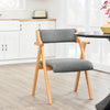 SoBuy FST98-HG Chaise Salle à Manger Pliante en Bois avec Coussin – Chaises de Cuisine et Chaise de Salon Pliable Confortable, Chaises Bois pour Bureau ou Jardin, Gain de Place, Gris