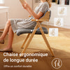 SoBuy FST98-HG Chaise Salle à Manger Pliante en Bois avec Coussin – Chaises de Cuisine et Chaise de Salon Pliable Confortable, Chaises Bois pour Bureau ou Jardin, Gain de Place, Gris