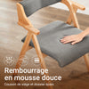SoBuy FST98-HG Chaise Salle à Manger Pliante en Bois avec Coussin – Chaises de Cuisine et Chaise de Salon Pliable Confortable, Chaises Bois pour Bureau ou Jardin, Gain de Place, Gris