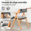 SoBuy FST98-HG Chaise Salle à Manger Pliante en Bois avec Coussin – Chaises de Cuisine et Chaise de Salon Pliable Confortable, Chaises Bois pour Bureau ou Jardin, Gain de Place, Gris