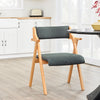 SoBuy FST98-SG Chaise Salle à Manger Pliante en Bois avec Coussin – Chaises de Cuisine et Chaise de Salon Pliable Confortable, Chaises Bois pour Bureau ou Jardin, Gain de Place, Gris foncé