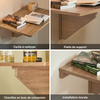 SoBuy FWT03-PF Table Murale Pliante, Table de Cuisine Extensible, Bureau Compact, Design Gain de Place, Idéale pour Petits Espaces, Cuisine, Bureau, Salle à Manger, 60x40cm Vintage