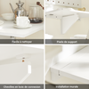 SoBuy FWT03-W Table Murale Pliante, Table de Cuisine Extensible, Bureau Compact, Design Gain de Place, Idéale pour Petits Espaces, Cuisine, Bureau, Salle à Manger, 60x40cm Blanc