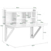 SoBuy FWT07-II-W Bureau Table Murale Rabattable avec Armoire Murale intégrée, Table Cuisine Pliable, Table de Repas