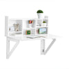 SoBuy FWT07-II-W Bureau Table Murale Rabattable avec Armoire Murale intégrée, Table Cuisine Pliable, Table de Repas