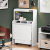 SoBuy FWT105-W Bureau Pliable, Bureau Multifonctionnel avec Etagères de Rangement et 1 Boîte de Rangement à Roulette