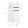 SoBuy FWT108-W Caisson de Bureau, Organiseur Bureau, Bout de Canapé, Table de Chevet, Armoire Rangement à 2 Tiroirs et 1 Porte
